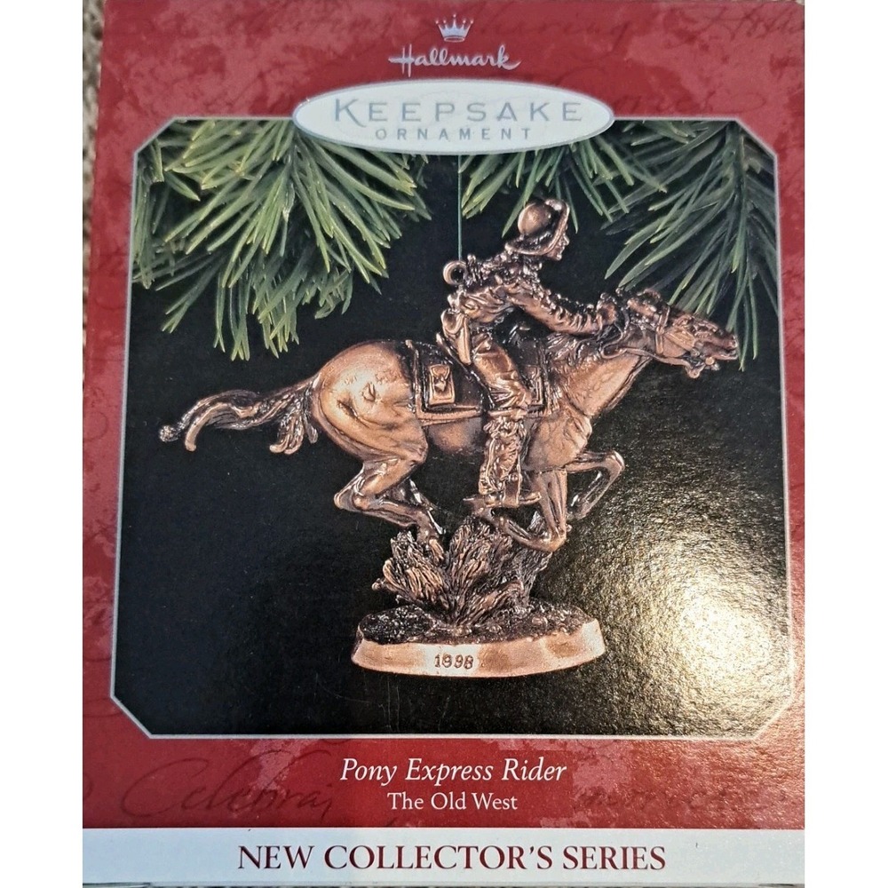 Vintage Hallmark Christmas Ornament The Old West Pony Express Rider circa 1990s